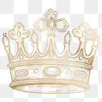Golden crown sticker overlay design element 