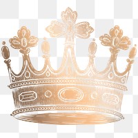 Golden crown sticker overlay design element 