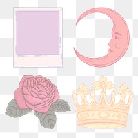 Cute sticker set design elements 