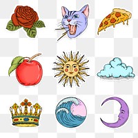 Colorful sticker set design element