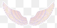 Creamy angel wings sticker overlay with a white border