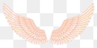 Peach angel wings sticker overlay design element 