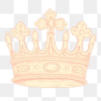 Cream crown sticker overlay design element 