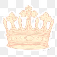 Cream crown sticker overlay with a white border
