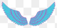 Funky neon wings sticker overlay design element 