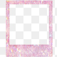 Pink holographic instant photo frame design element 