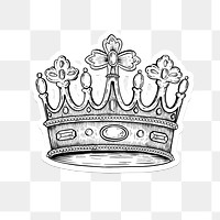 Crown outline sticker overlay with a white border