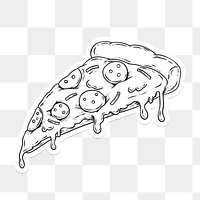 Pepperoni pizza outline sticker overlay with a white border
