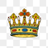 Yellow crown sticker overlay with a white border