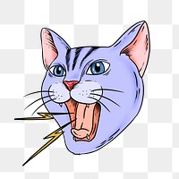 Angry cat sticker overlay design element 
