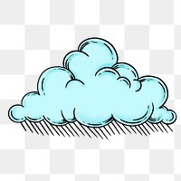 Sky blue cloud sticker overlay design element 
