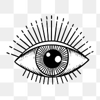 Evil eye outline sticker overlay design element