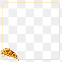 Square pepperoni pizza frame background design element