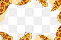 Rectangle pepperoni pizza frame background design element