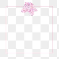 Square pink glitter rose frame design element