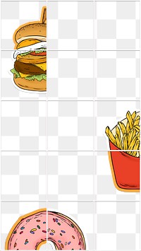 Decorative fast food background design elements