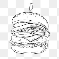 White hamburger sticker design element