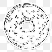 White donut sticker sticker with a white border