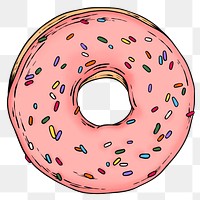 Pink glaze donut sticker design element