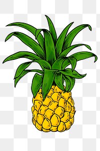 Yellow pineapple sticker design element