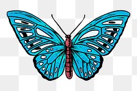 Blue butterfly sticker design element