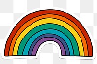 Cute rainbow sticker with a white border
