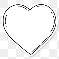 White heart sticker with a white border