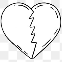 Broken heart sticker design element | Free PNG Sticker - rawpixel