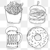 Food and beverage sticker set design element