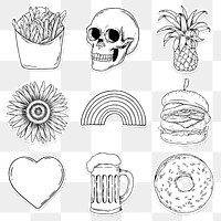  Drawing sticker set design element