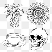  Drawing sticker set design element