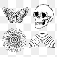  Drawing sticker set design element