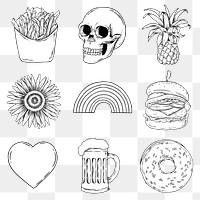  Drawing sticker set design element