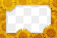 Rectangle blooming sunflower frame design element