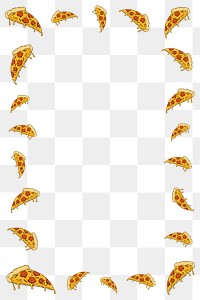 Pepperoni pizza frame design element 