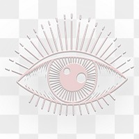 Pink neon evil eye sticker design element