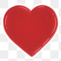 Red heart shape sticker design element