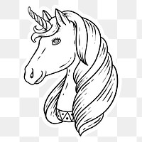 Black and white unicorn sticker