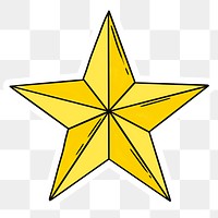 Gold star icon sticker design element