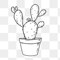 Black and white cactus design element