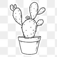 Black and white cactus design element