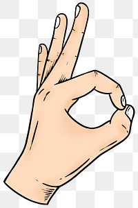 Ok hand sign drawing design element