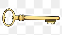 One gold key sticker design element