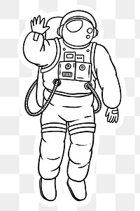 Astronaut in spacesuit sticker design element