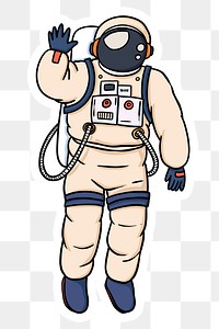 Astronaut in a spacesuit sticker design element