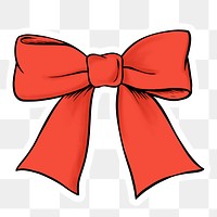 Red ribbon sticker design element