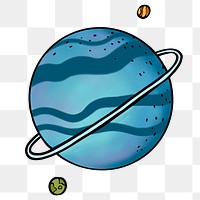 Hand drawn blue saturn design element