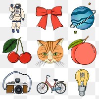 Colorful sticker set design element