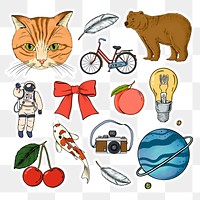 Colorful mix stickers set design element