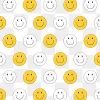 Funky smiley patterned transparent background png